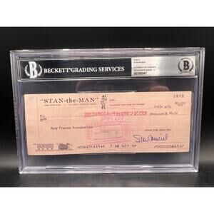 1974 Stan Musial Autographed Stan the Man Business Check St. Louis Cardinals MLB
